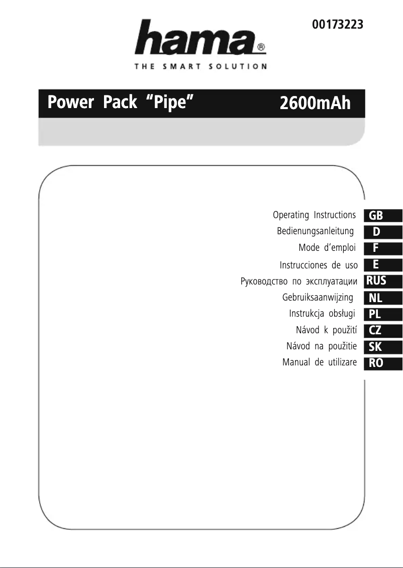 Page n°1 - Manuel utilisateur Hama Pipe