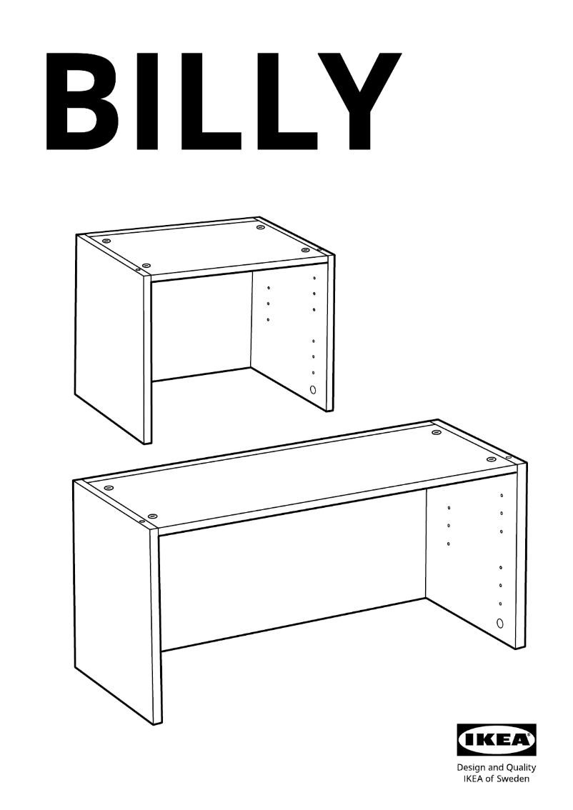 Page 1 de la notice Manuel utilisateur Ikea BILLY 504.019.34