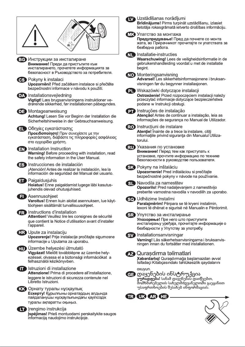 Page 1 de la notice Guide d'installation Electrolux EW6S427BI