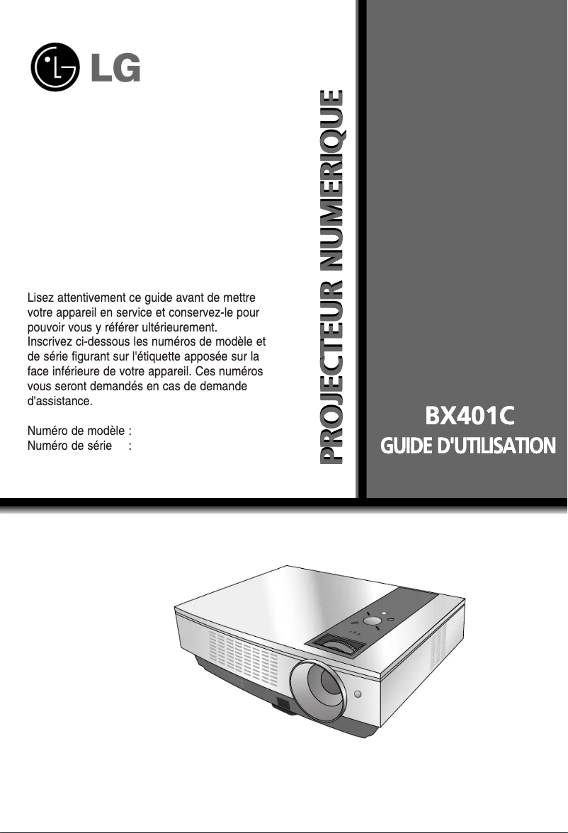 Image de la première page du manuel de l'appareil BX401C