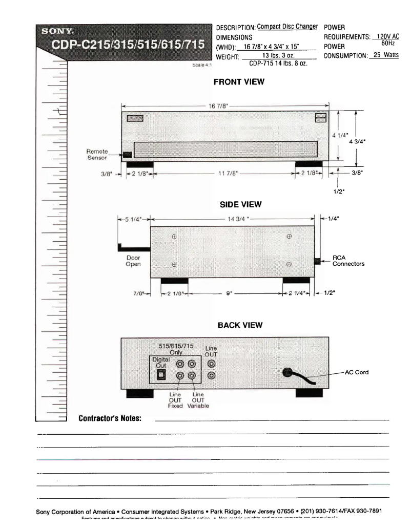 Page 1 de la notice Guide d'installation Sony CDP-C615