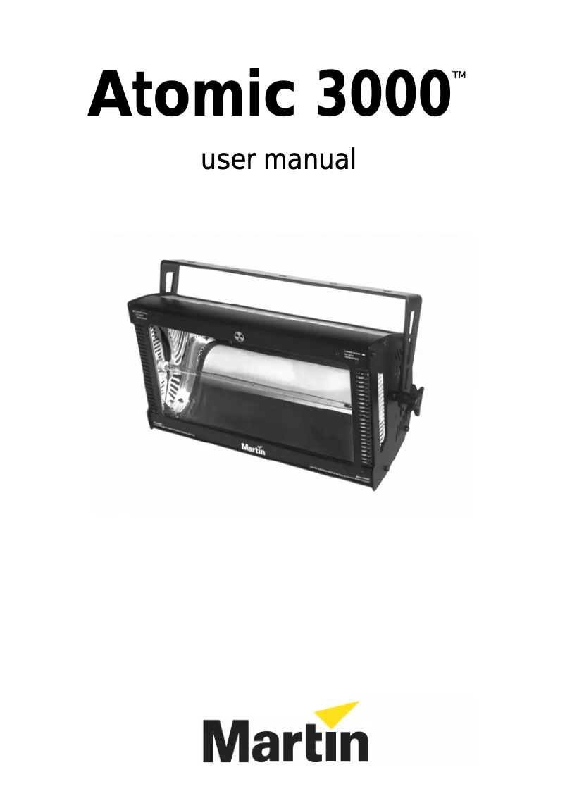 Page n°1 - Manuel utilisateur Martin Atomic 3000