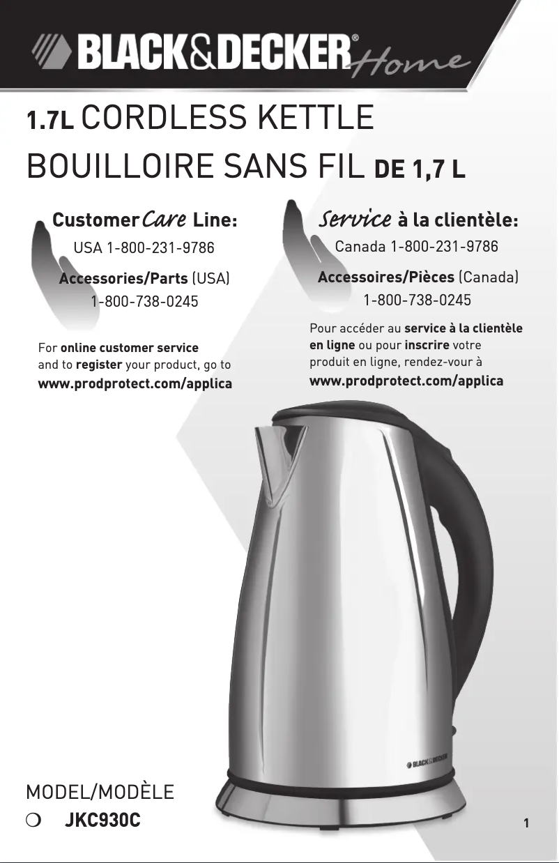Page 1 de la notice Manuel utilisateur Black & Decker JKC930C