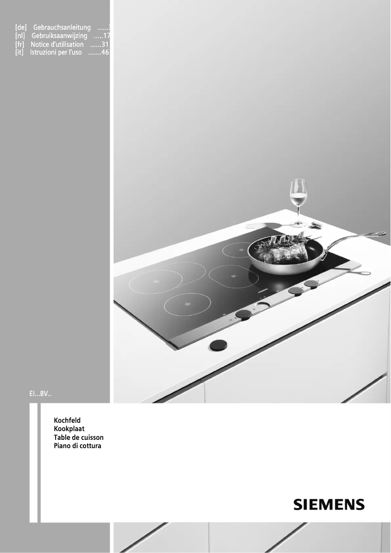 Page n°1 - Manuel utilisateur Siemens EI645BV17M