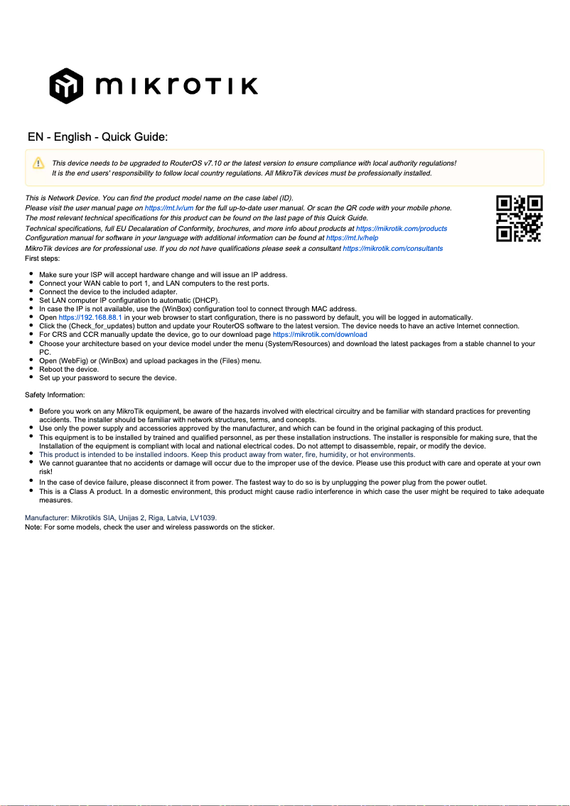 Image de la première page du manuel de l'appareil RB2011UiAS-RM