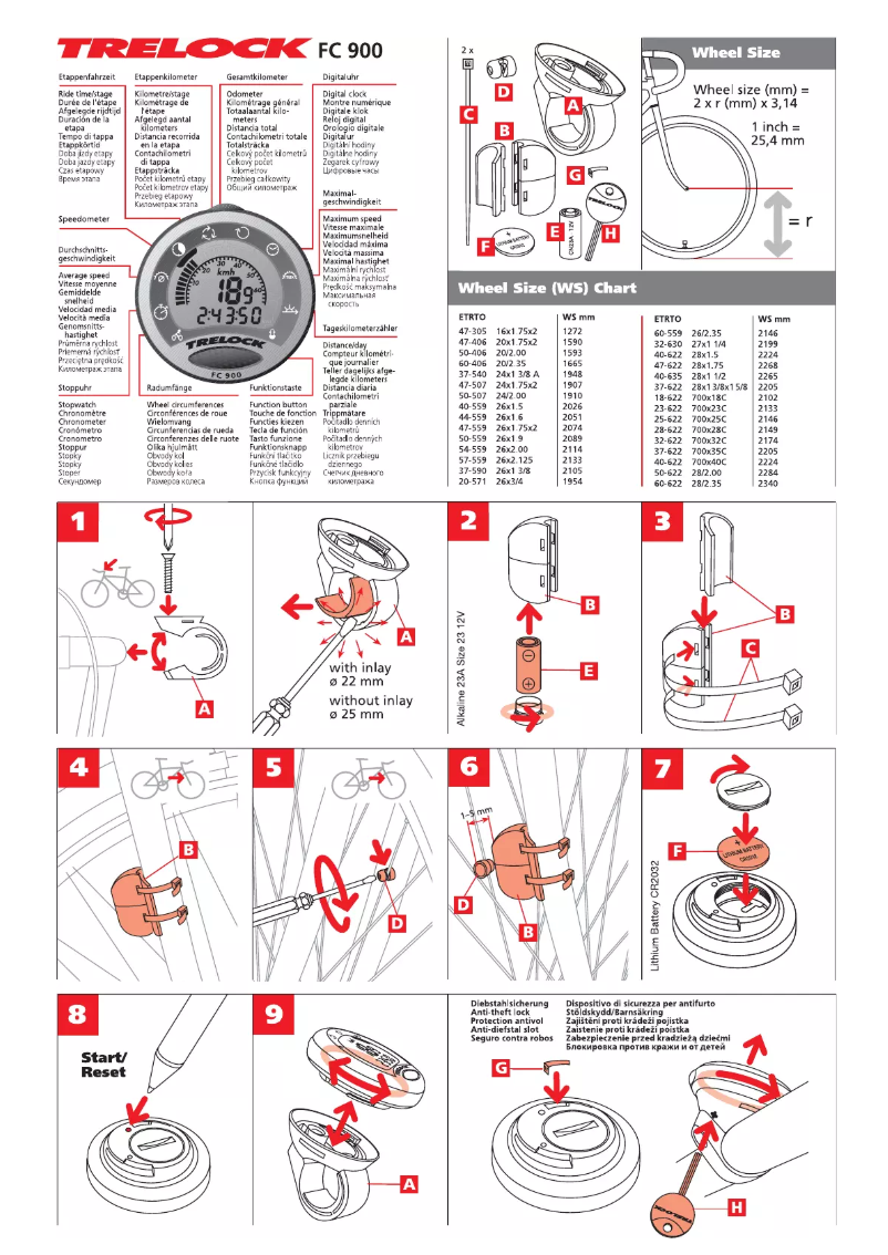 Página 1 del manual Manual de usuario Trelock FC-900