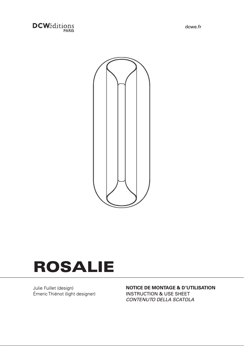 Image de la première page du manuel de l'appareil ROSALIE