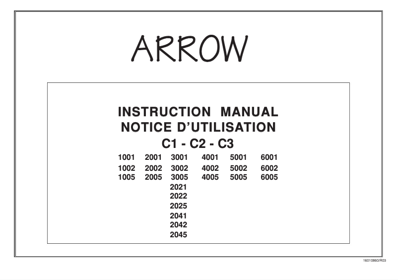 Page n°1 - Manuel utilisateur Arrow C26002