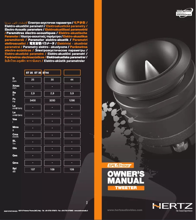 Image de la première page du manuel de l'appareil SPL Show ST 44