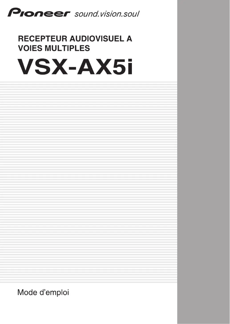 Page n°1 - Manuel utilisateur Pioneer VSX-AX5I-S