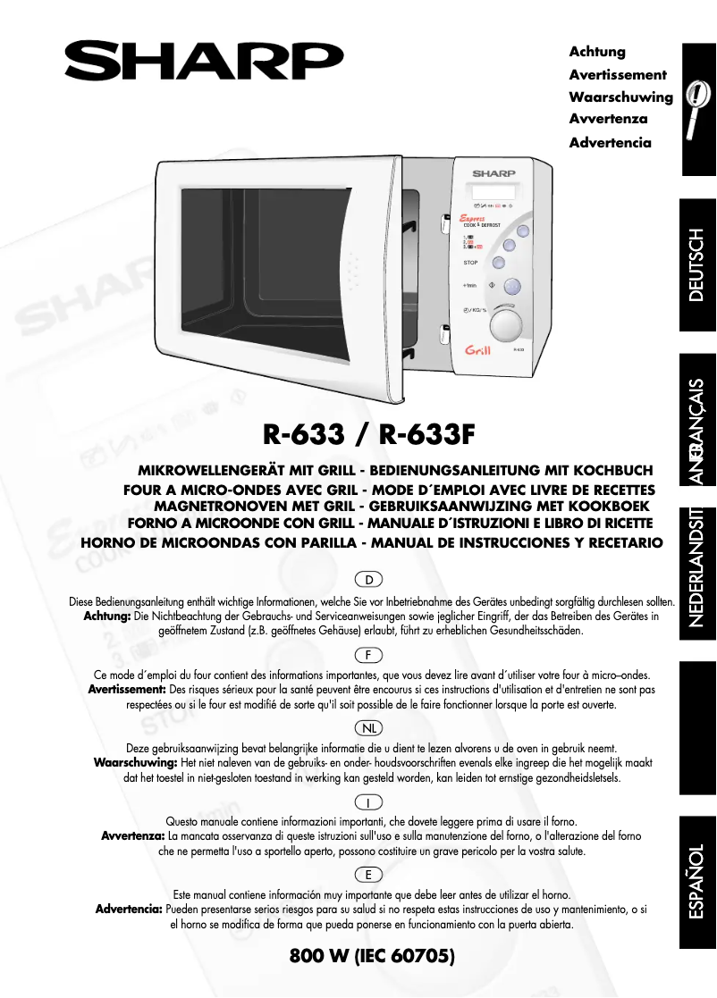 Imagen de la primera página del manual del dispositivo R633