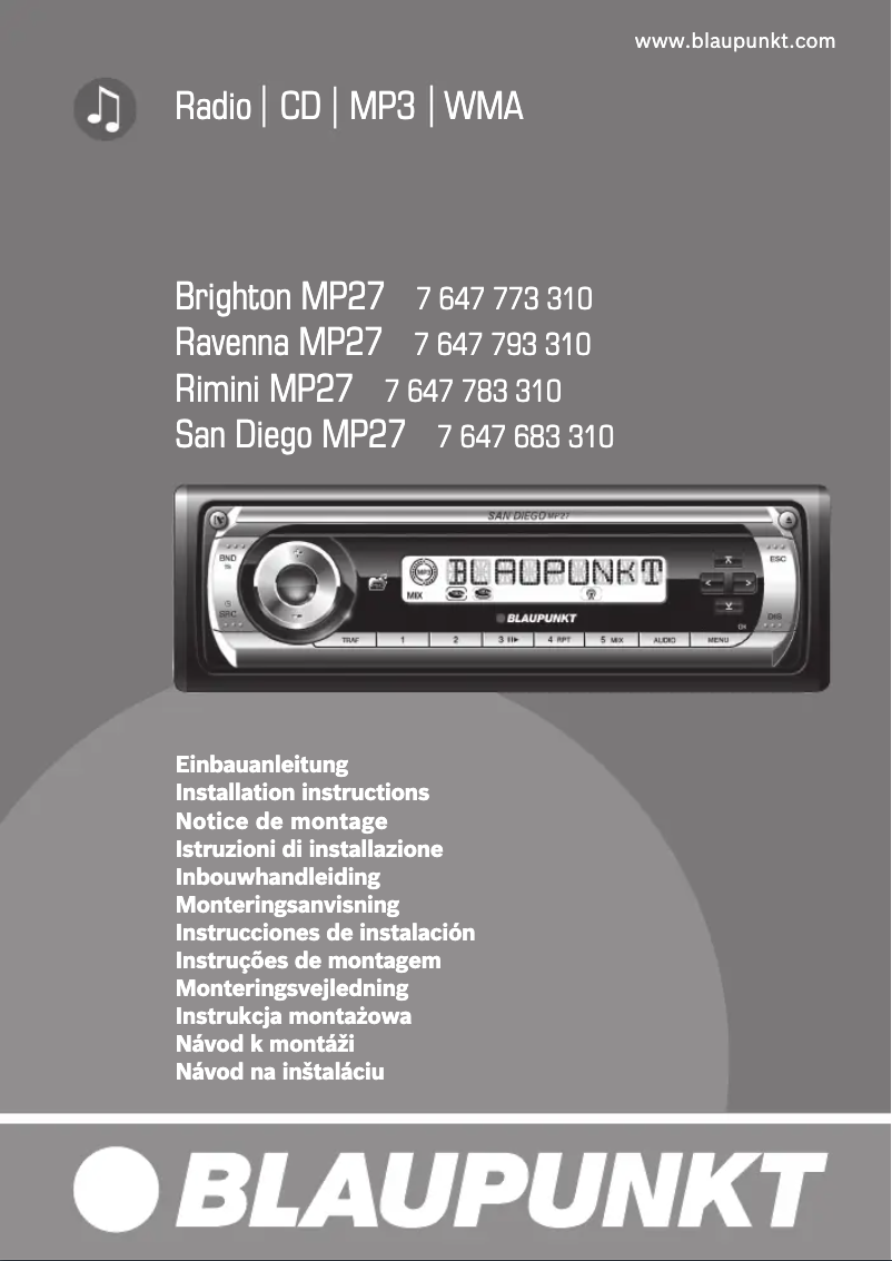 Página 1 del manual Manual de usuario Blaupunkt Brighton MP27