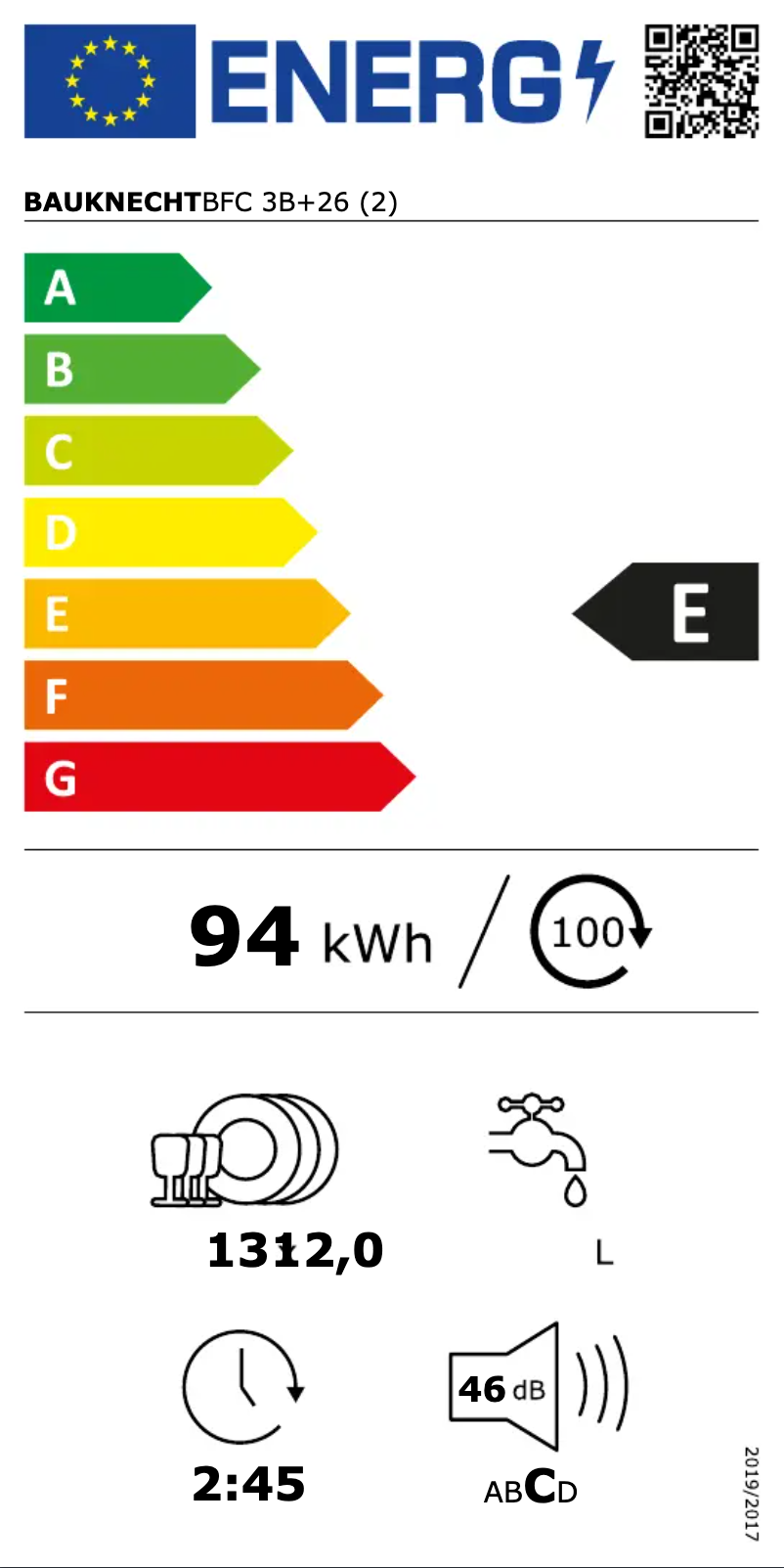 Page n°1 - Label énergétique Bauknecht BFC 3B+26