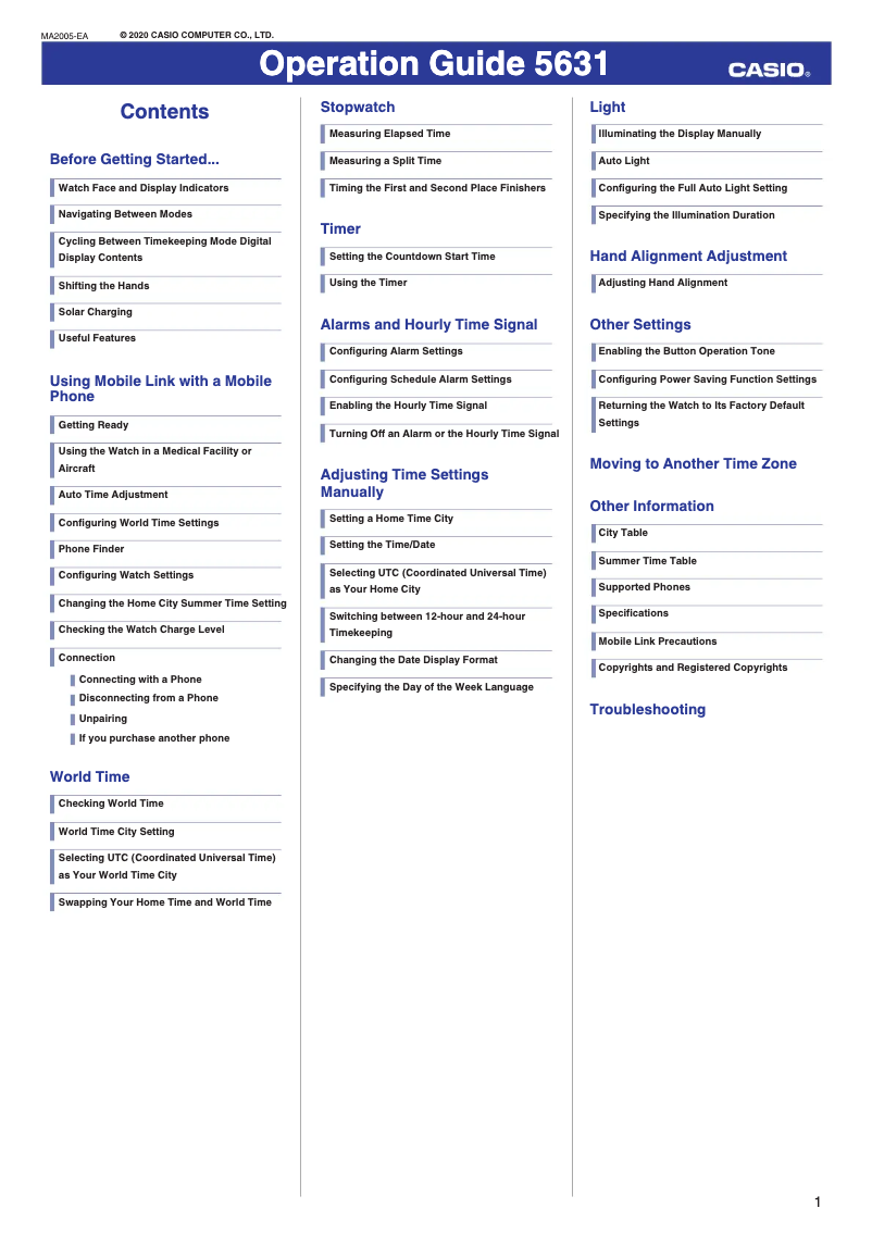 Page 1 de la notice Manuel utilisateur Casio G-Steel GST-B300SD-1A