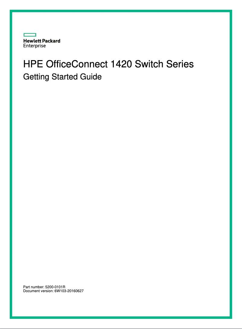 Page n°1 - Manuel utilisateur HP 1420-24G