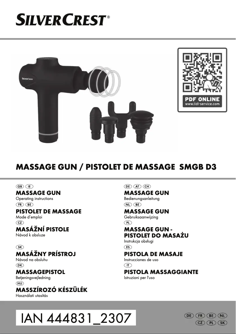 Page n°1 - Manuel utilisateur SilverCrest SMGB D3