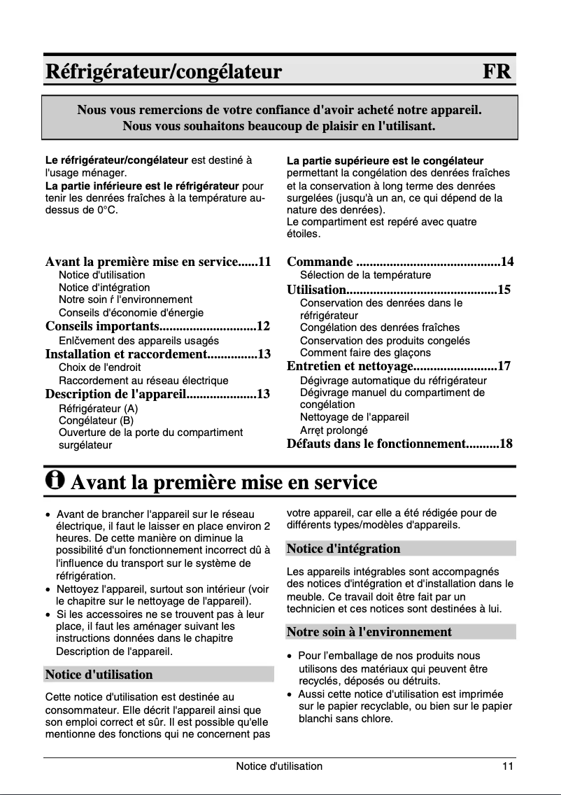 Page 1 de la notice Manuel utilisateur Smeg FL104AP