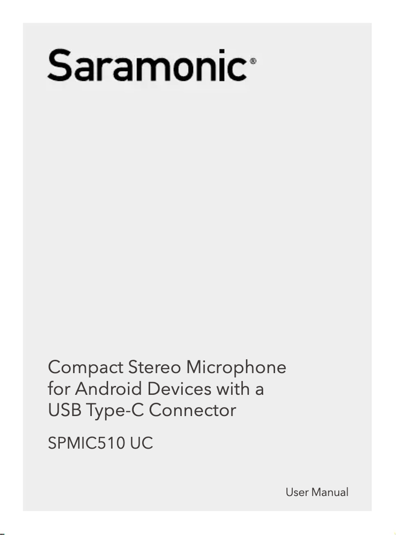 Página 1 del manual Manual de usuario Saramonic SPMIC510 UC