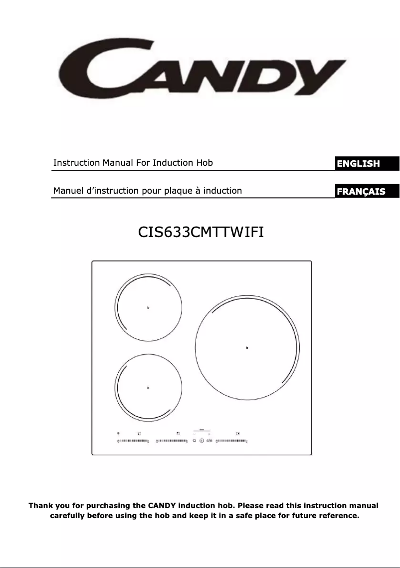 Page 1 de la notice Manuel utilisateur Candy CIS633CMTTWIFI