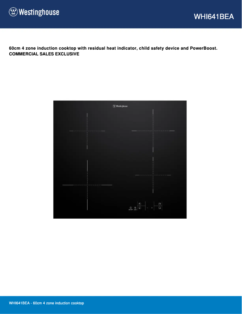 Page n°1 - Fiche technique Westinghouse WHI641BEA