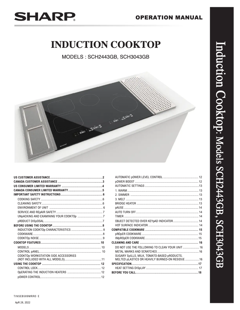 Page 1 de la notice Manuel utilisateur Sharp SCH2443GB