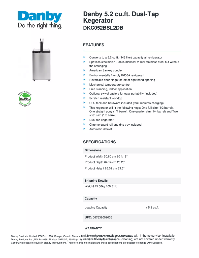 Image de la première page du manuel de l'appareil DKC052BSL2DB
