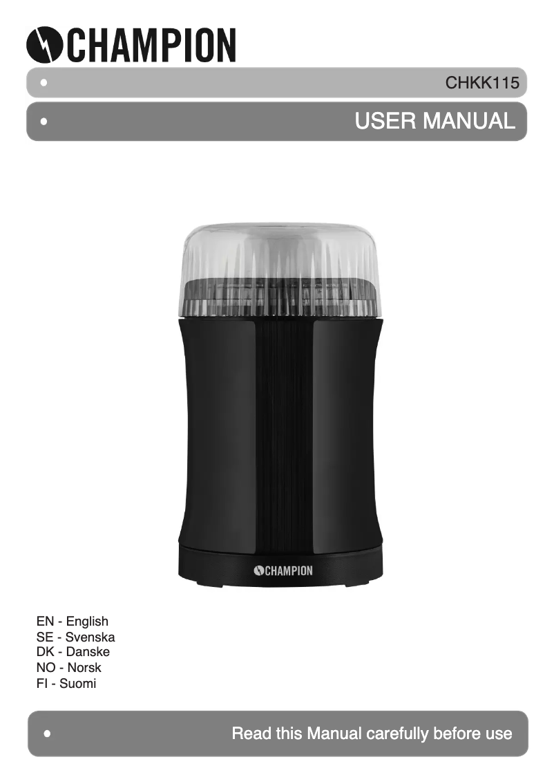 Page 1 de la notice Manuel utilisateur Champion CHKK115