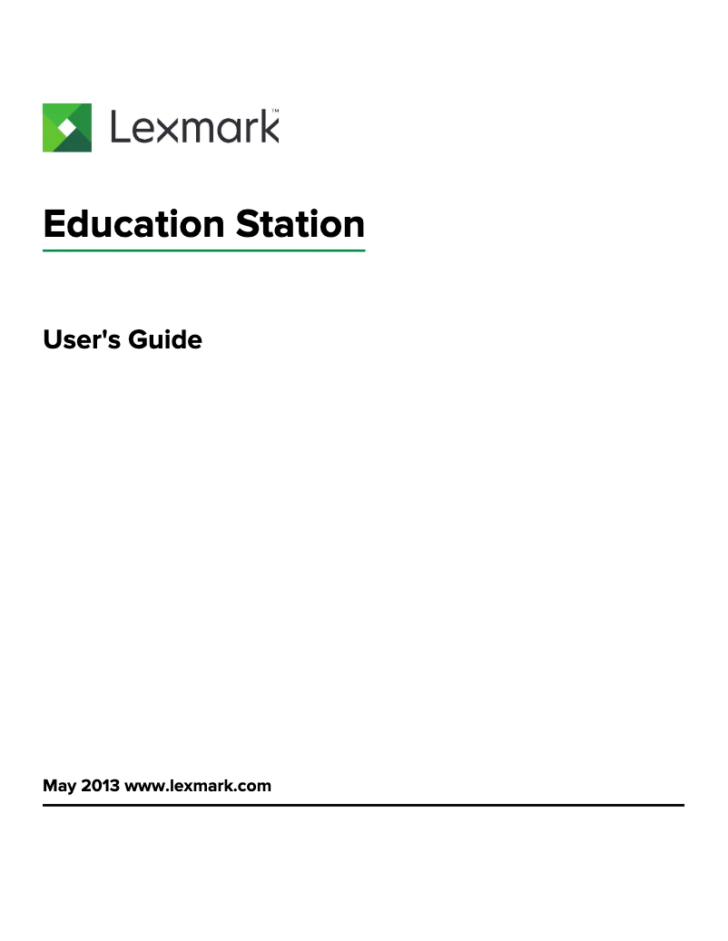 Page 1 de la notice Manuel utilisateur Lexmark Education Station