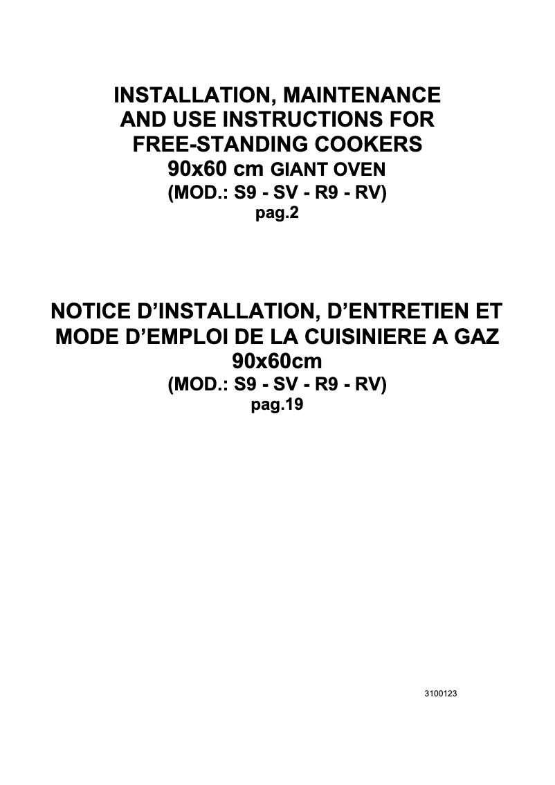 Image de la première page du manuel de l'appareil PRO905GGVLXE