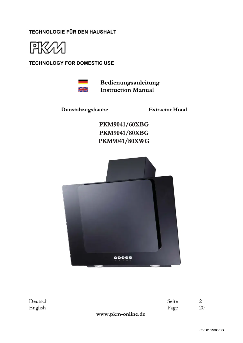 Página 1 del manual Manual de usuario PKM 9041-80 XBG