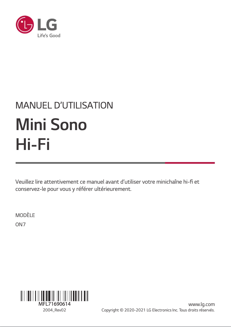 Image de la première page du manuel de l'appareil XBOOM On7