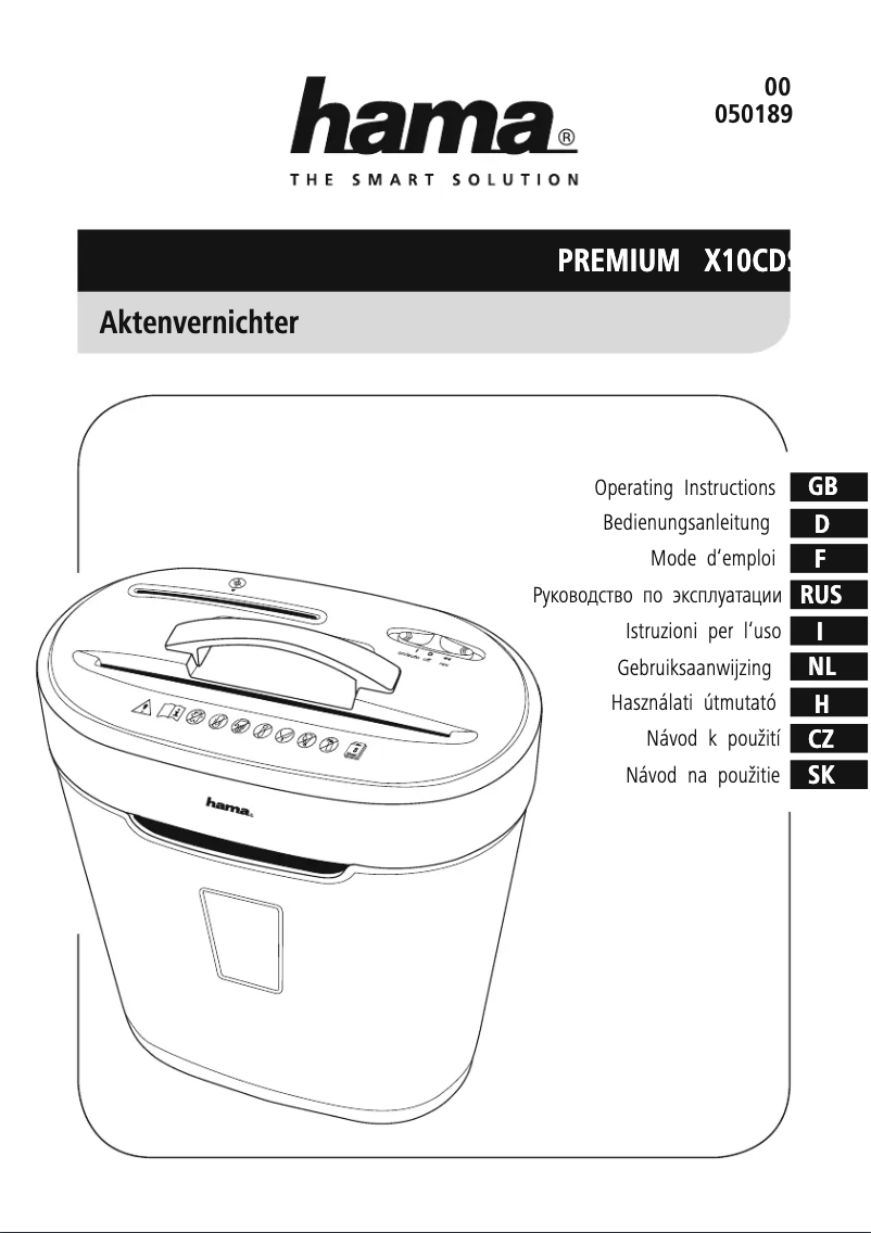 Page n°1 - Manuel utilisateur Hama Premium X10CD
