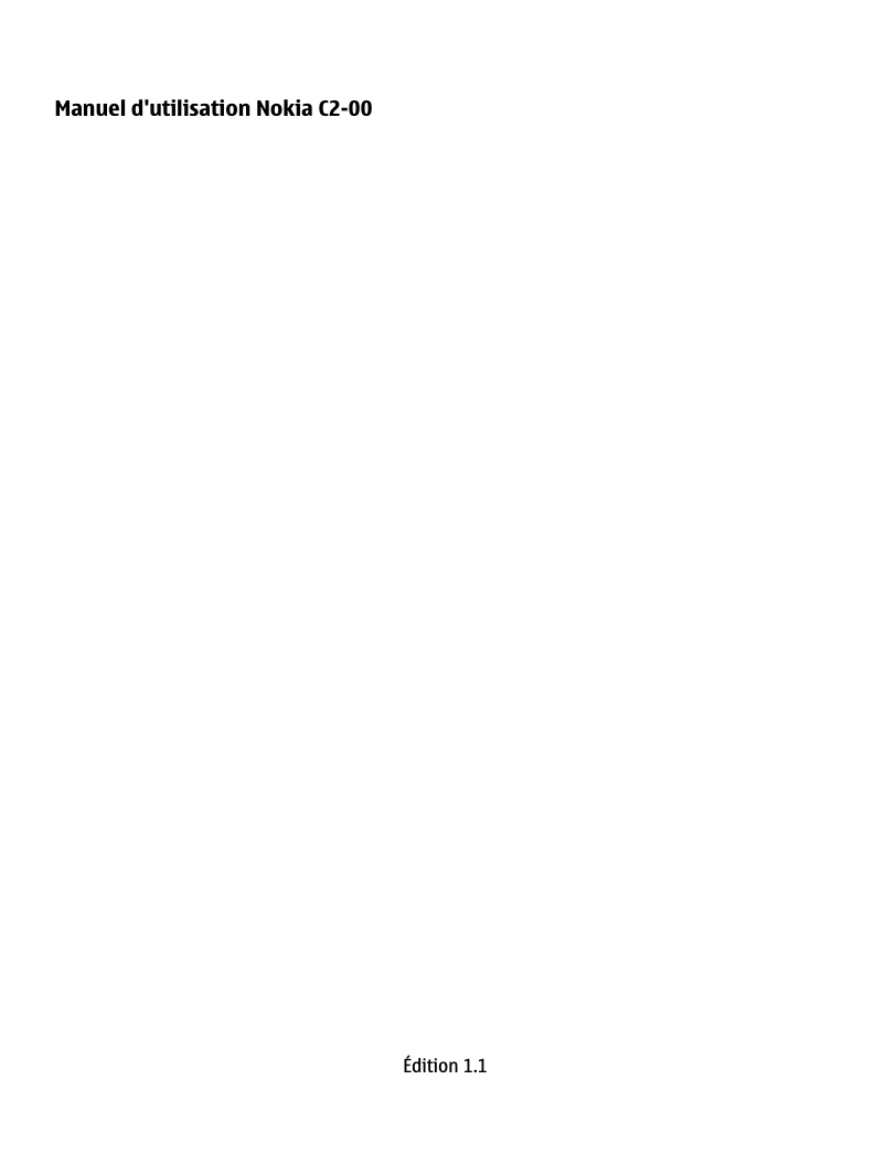 Page 1 de la notice Manuel utilisateur Nokia C2-00