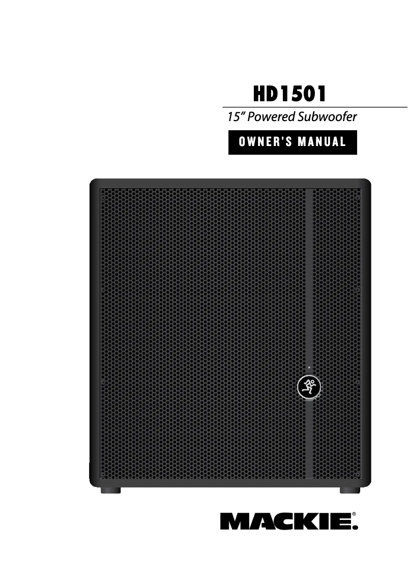 Page n°1 - Manuel utilisateur Mackie HD1501
