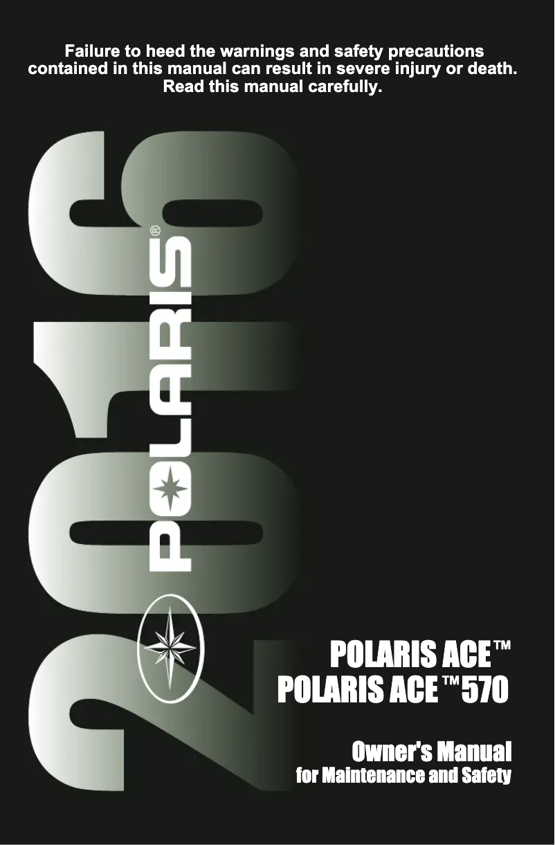 Page 1 de la notice Manuel utilisateur Polaris Ace 570 (2016)