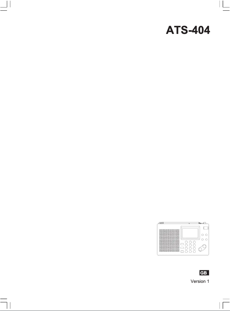 Page n°1 - Manuel utilisateur Sangean ATS-404