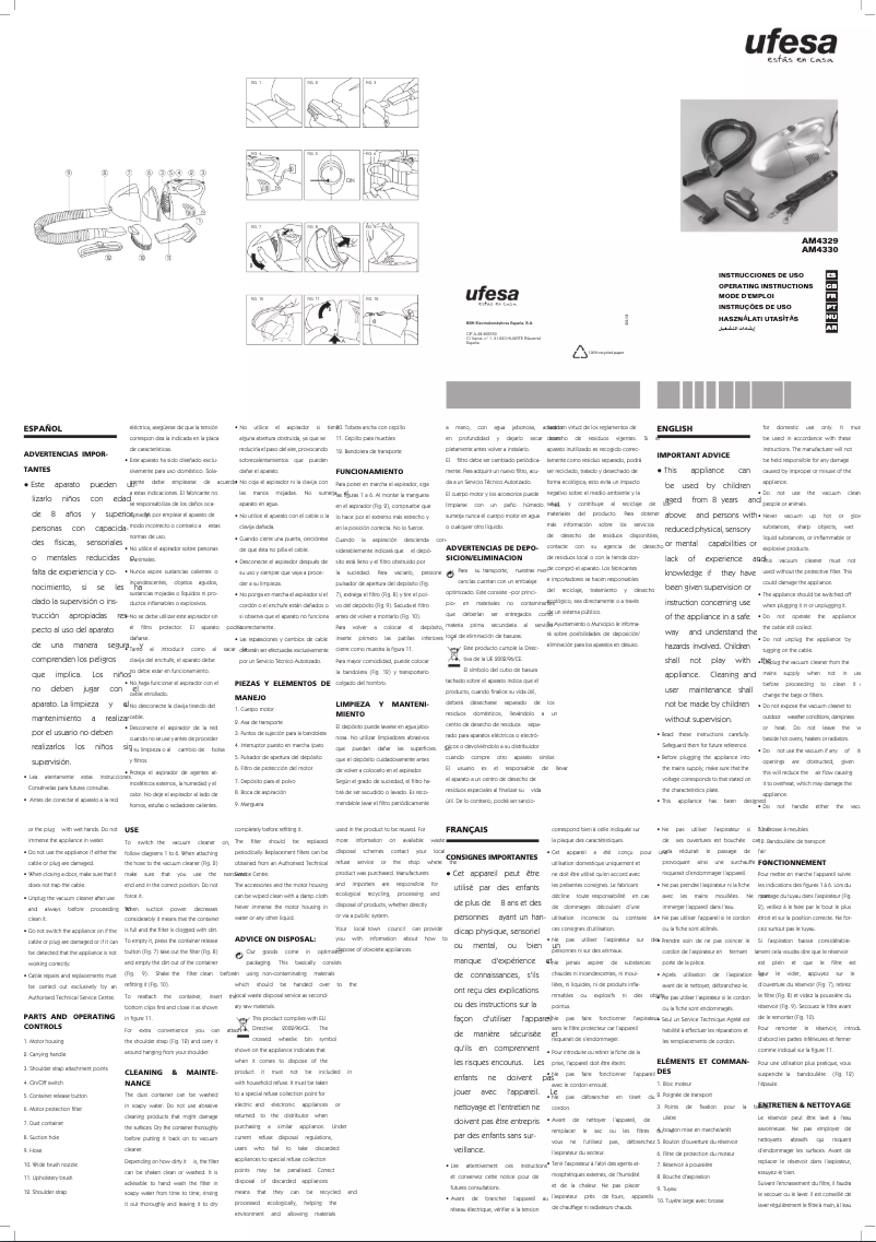 Image de la première page du manuel de l'appareil Handly AM4330