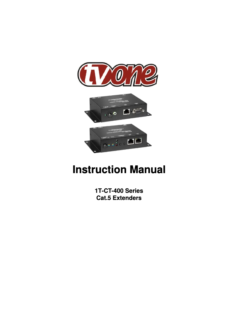Page n°1 - Manuel utilisateur TV One 1T-CT-442