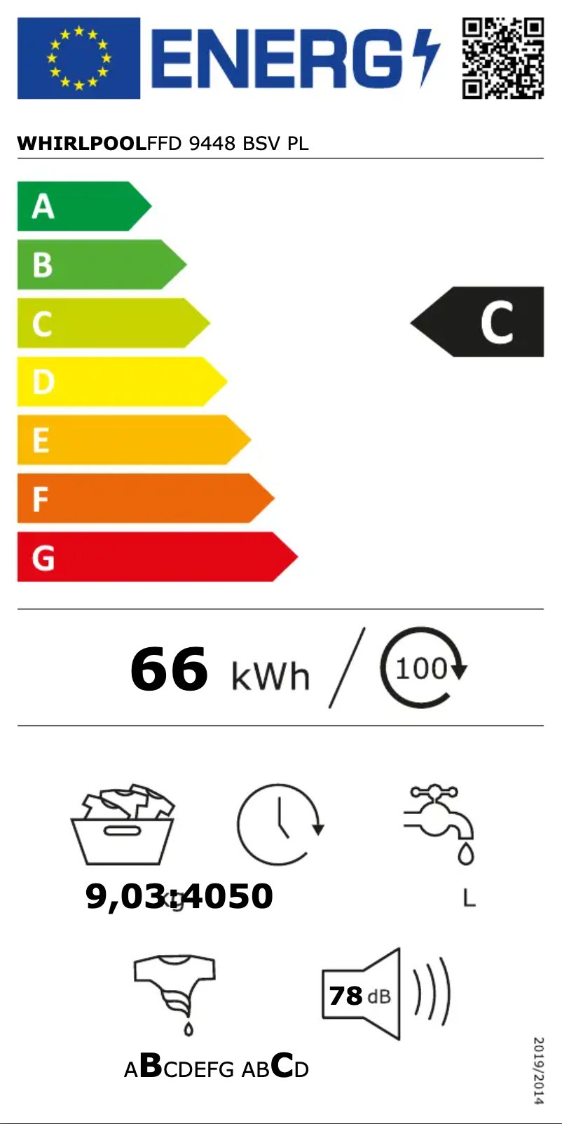Page 1 de la notice Manuel utilisateur Whirlpool FFD 9448 BSV PL
