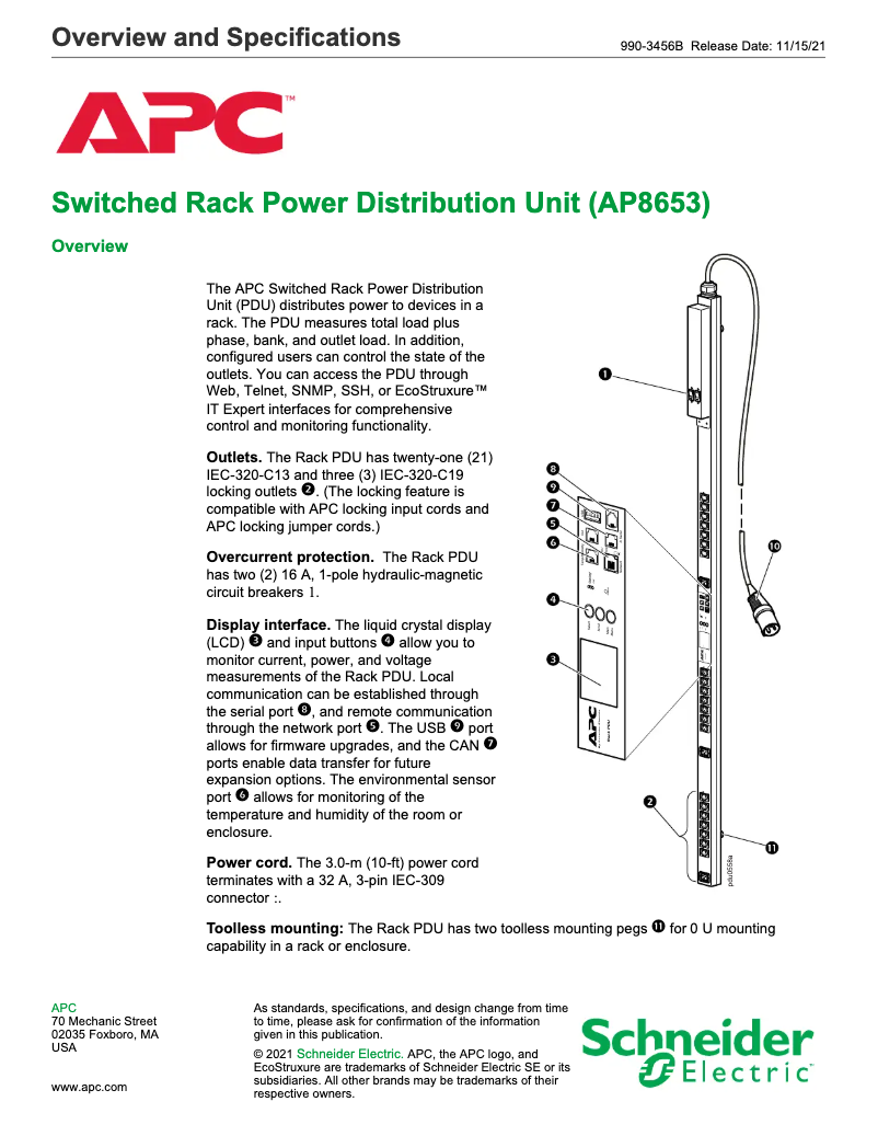 Page n°1 - Manuel utilisateur APC Switched Rack PDU