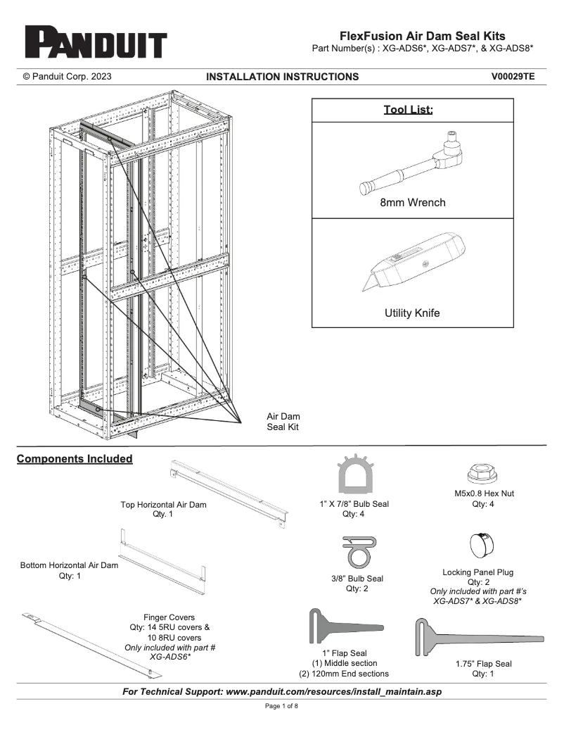 Page n°1 - Manuel utilisateur Panduit XG-ADS6B