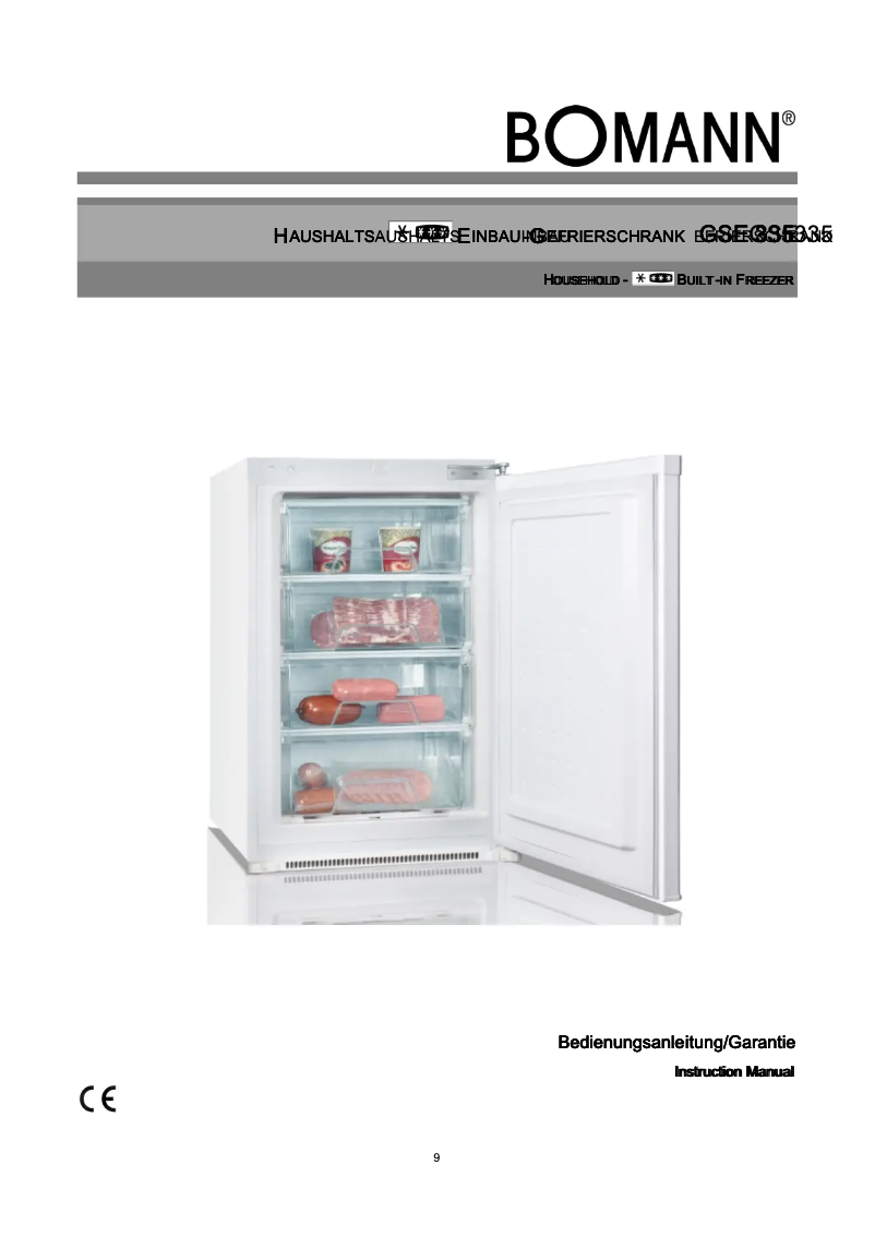 Page 1 de la notice Manuel utilisateur Bomann GSE 335