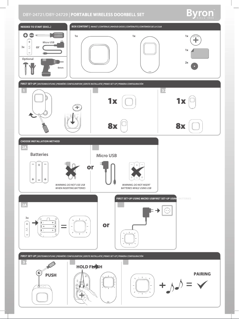 Page 1 de la notice Manuel utilisateur Byron DBY-24721