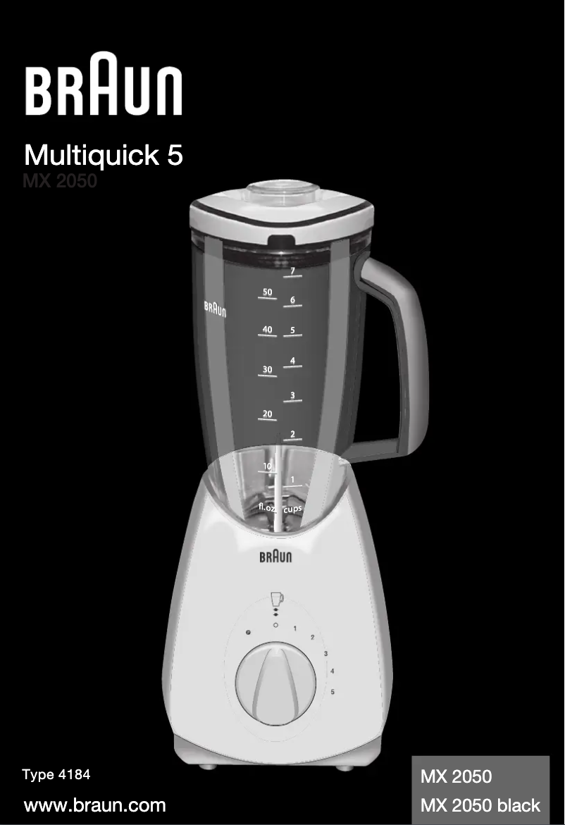 Page 1 de la notice Manuel utilisateur Braun Multiquick 5 MX 2050