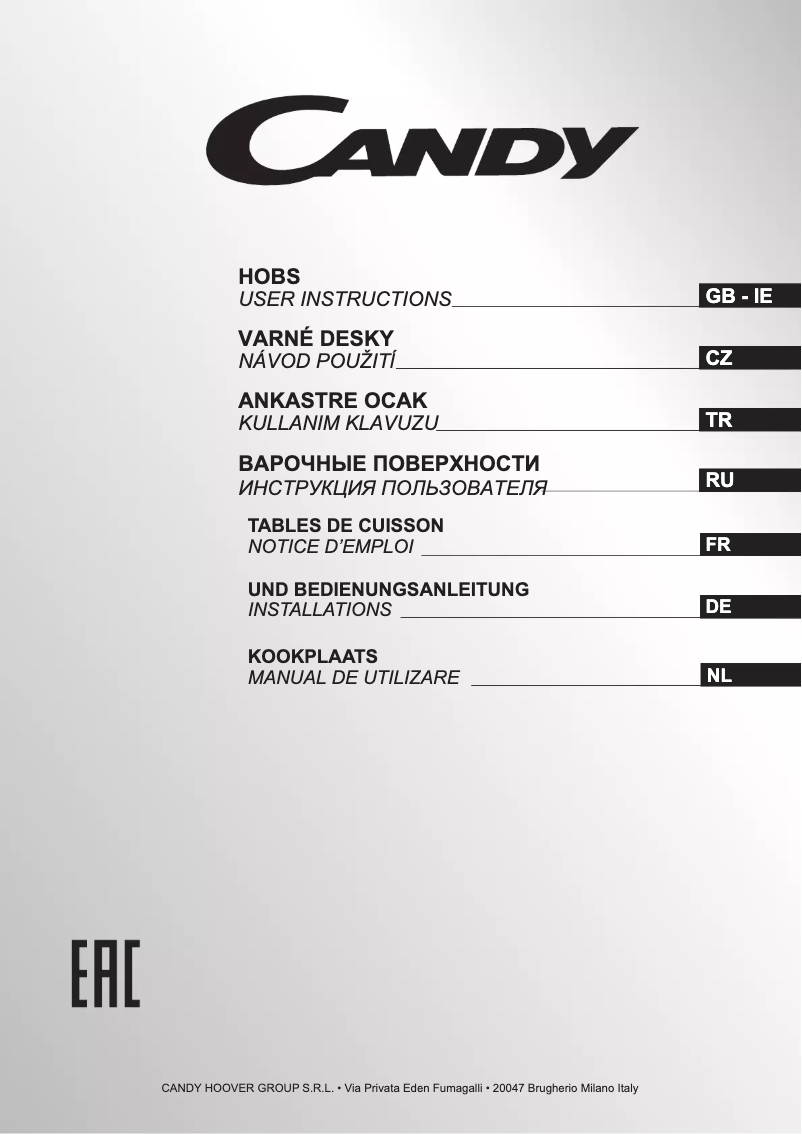 Page 1 de la notice Manuel utilisateur Candy PV640SN/1