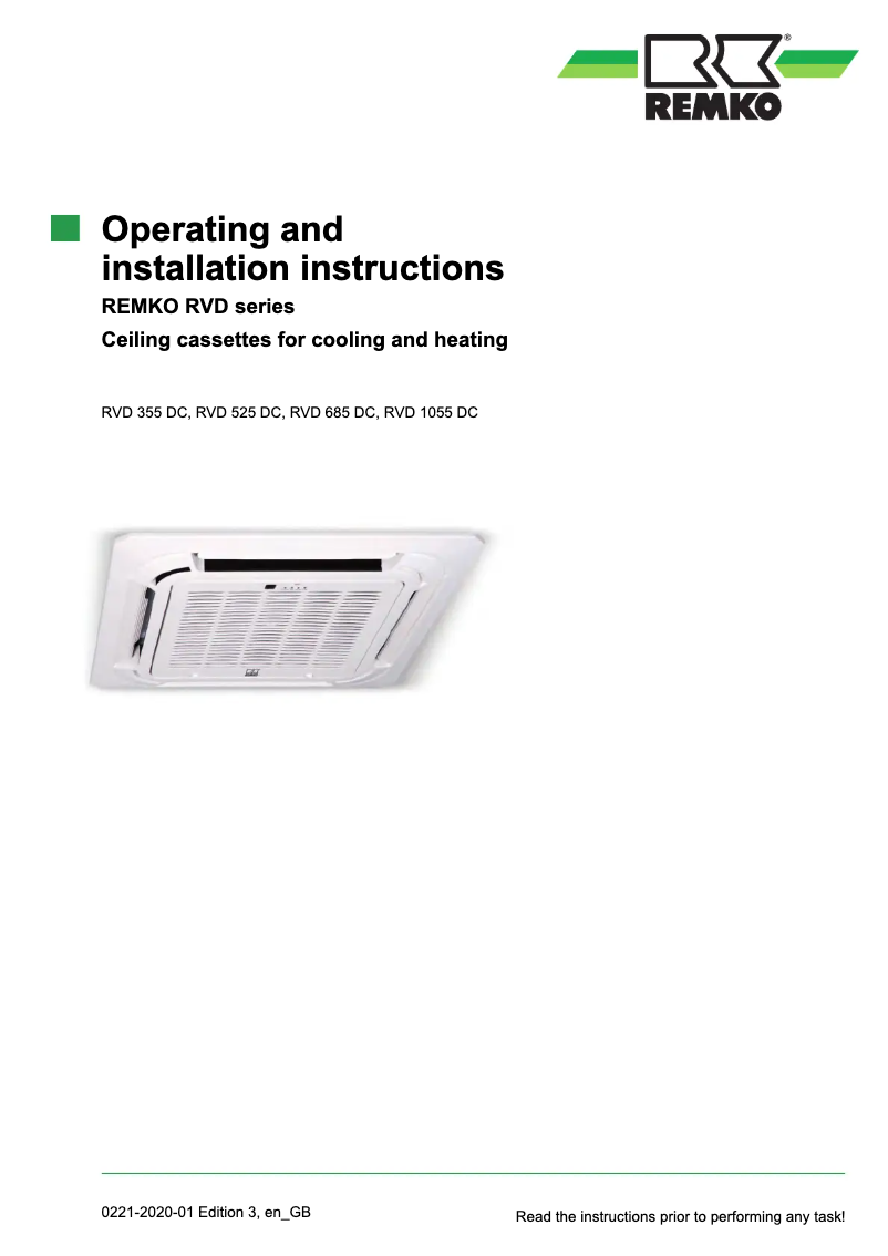 Image de la première page du manuel de l'appareil RVD 355 DC