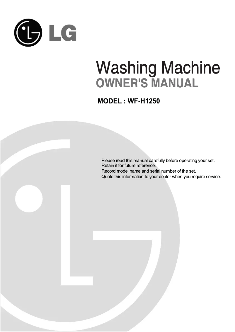 Image de la première page du manuel de l'appareil WF-H1250