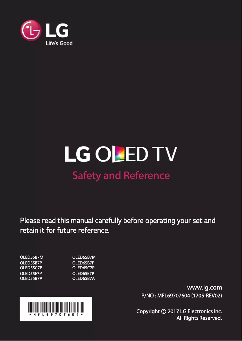 Página 1 del manual Manual de usuario LG OLED55B7M