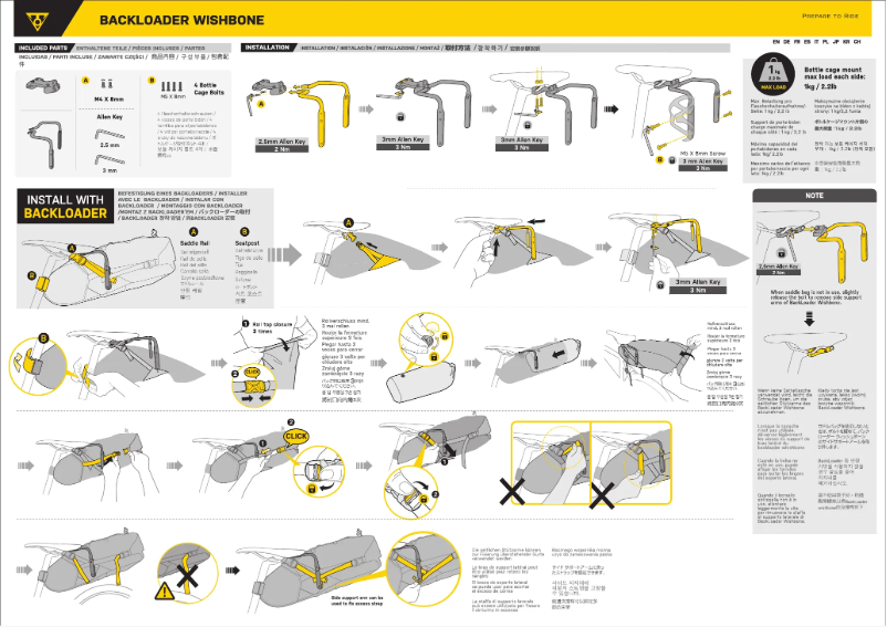 Page 1 de la notice Manuel utilisateur Topeak Backloader Wishbone