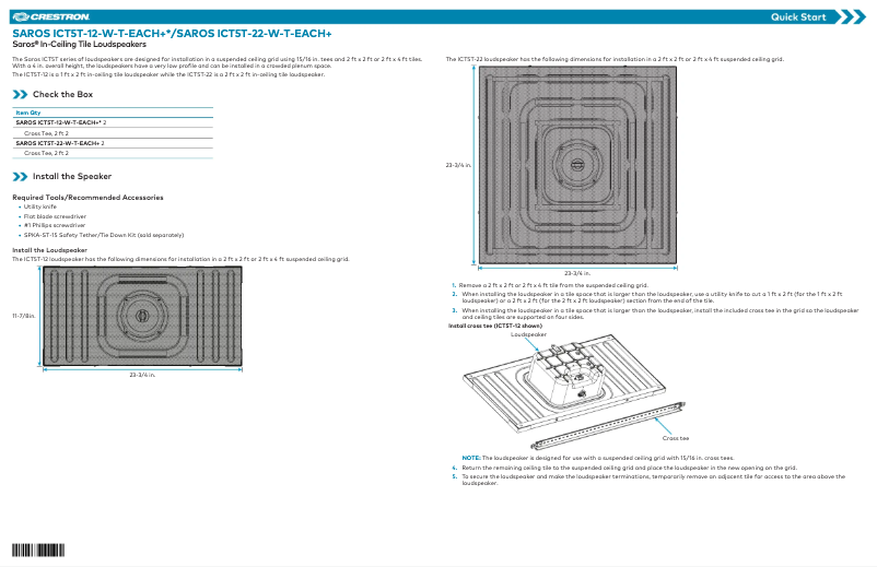 Image de la première page du manuel de l'appareil SAROS ICT5T-22
